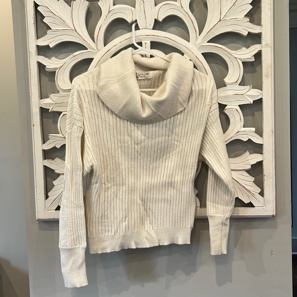 Cream Cowl Neck Sweater